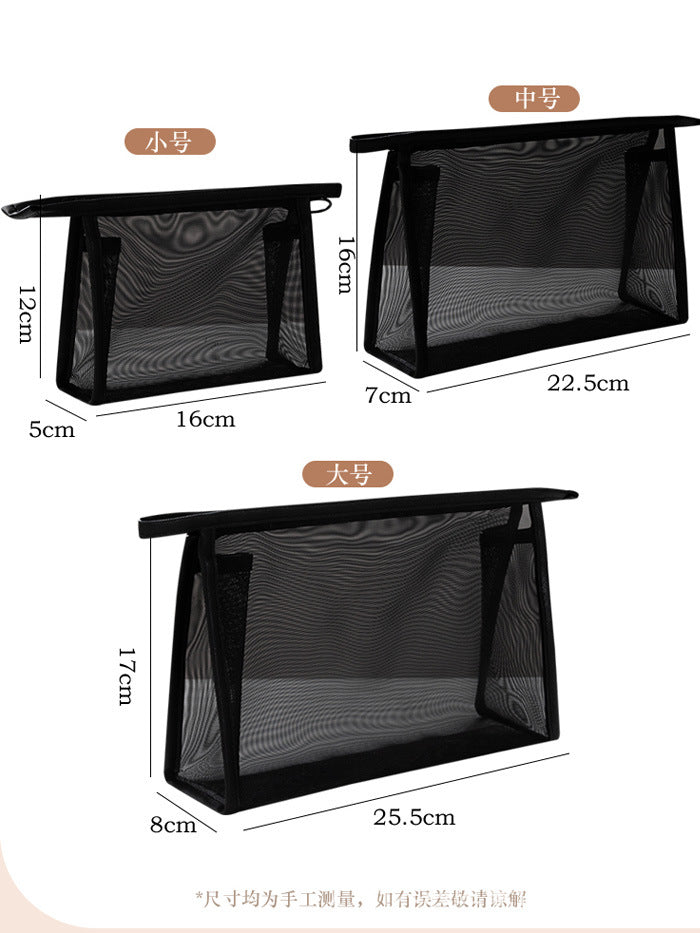 Large Capacity Transparent Cosmetic Bag – Portable Travel Makeup Storage