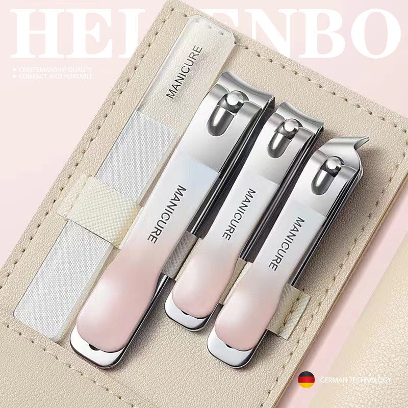 Gradient Nail Clipper Set with Folding Case