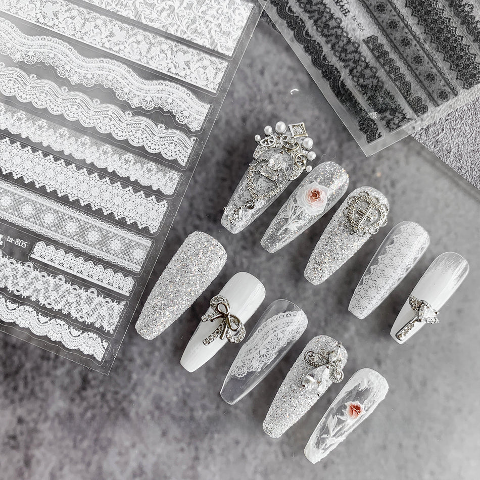 Wedding Lace Nail Stickers – Japanese Bridal Nail Art
