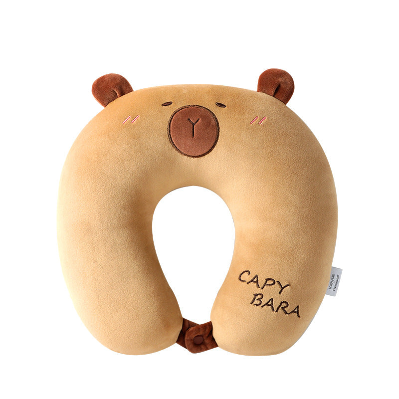 U-Shaped Travel Neck Pillow PP Cotton Crystal Velvet Comfort