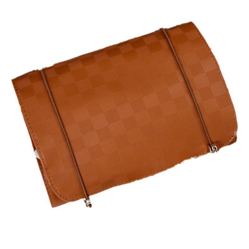 PU Plaid 4-in-1 Cosmetic Bag – Travel-Ready & Spacious