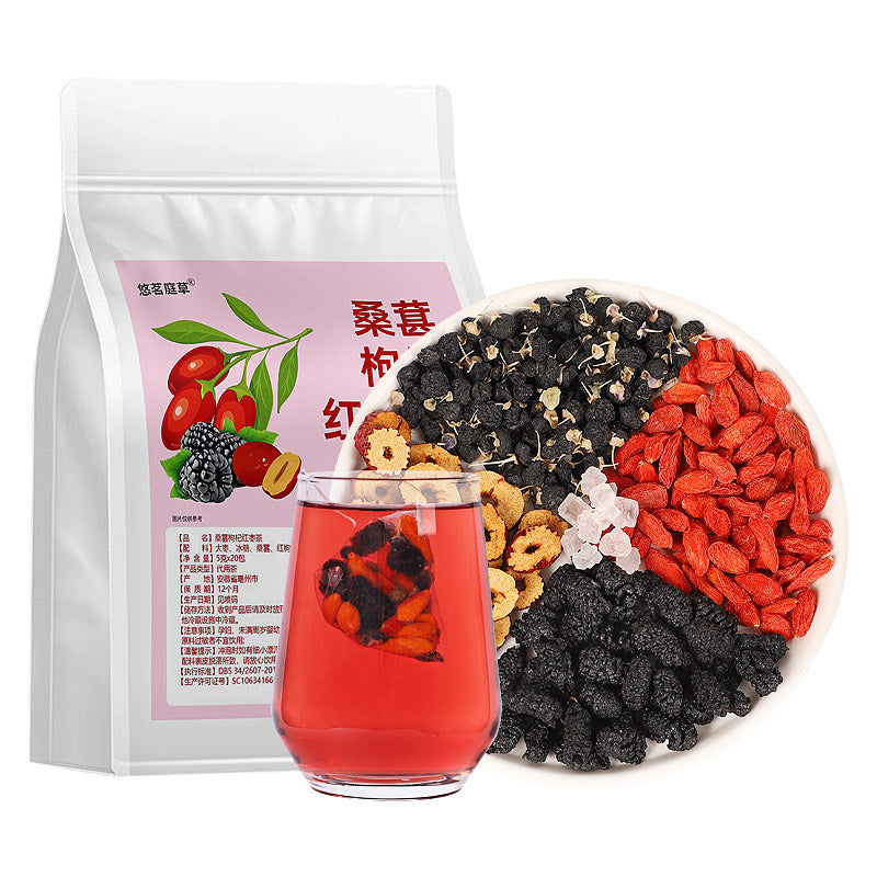 Black Wolfberry Mulberry Red Date Herbal Tea