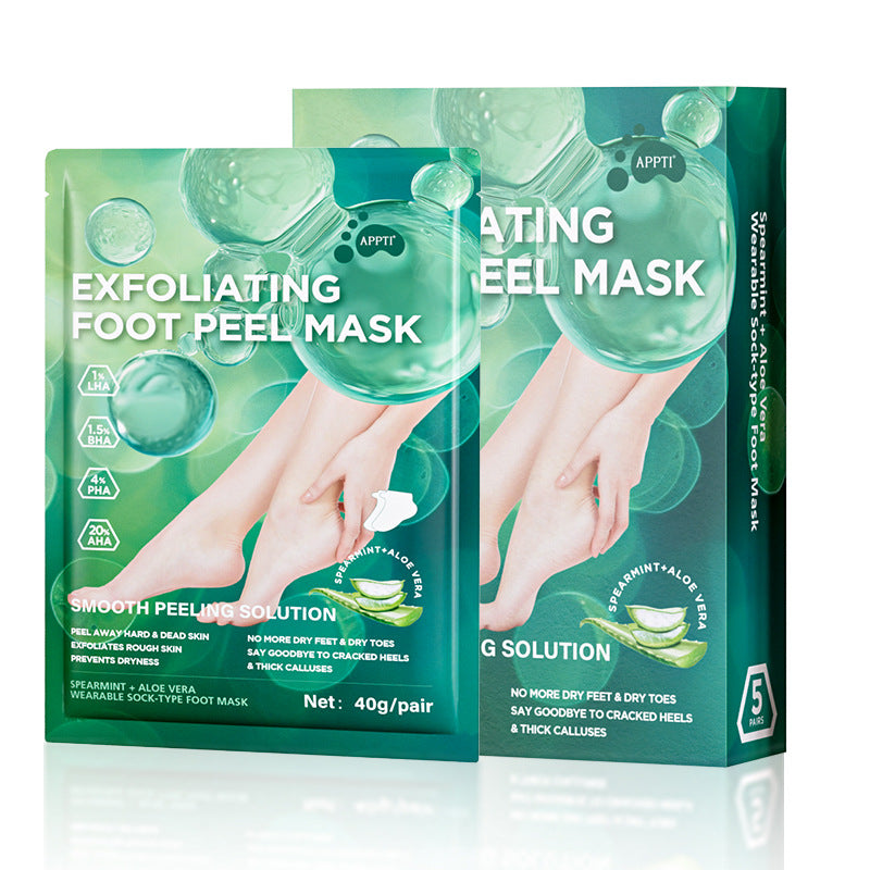 Aloe Peeling Foot Mask – Acid Exfoliating & Moisturizing Care (Pack of 2)