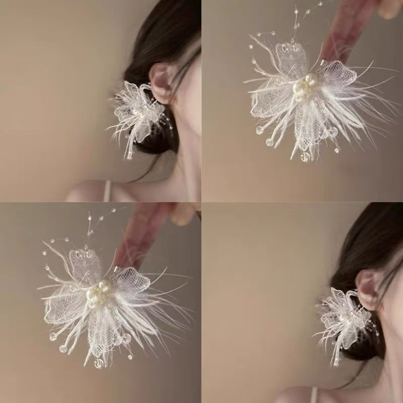 Lace Feather Fairy Side Hairpin