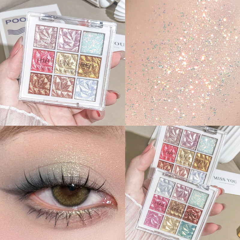 Helen Beauty Nine-Color Glitter Eyeshadow Palette