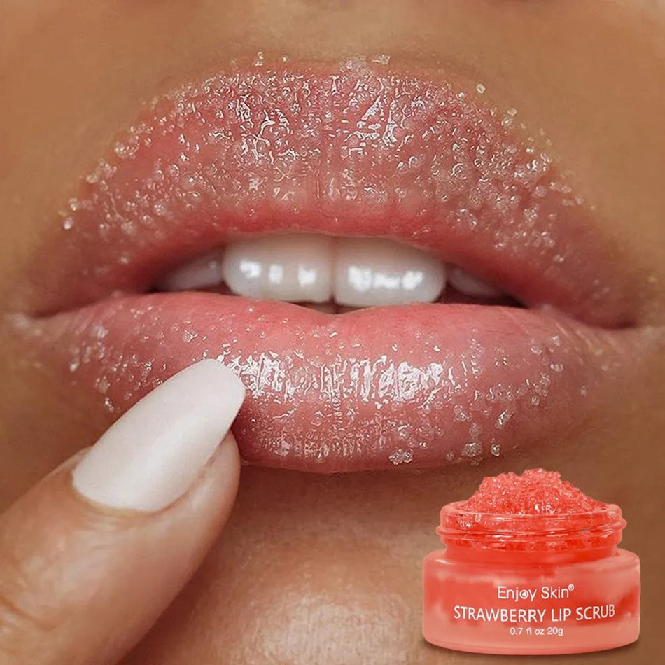 Strawberry Lip Scrub – Exfoliating & Moisturizing Lip Care, Logo-Free
