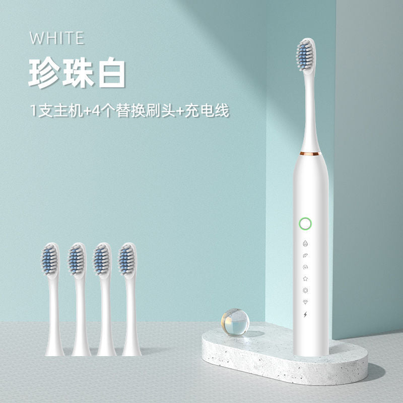 Rechargeable Ultrasonic Electric Toothbrush – Soft Bristles