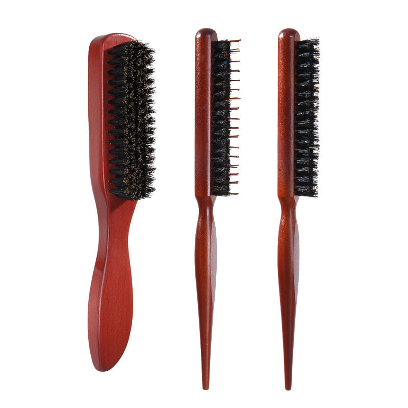 Men’s Beard Brush | Three-Row Pig Bristle Styling Comb