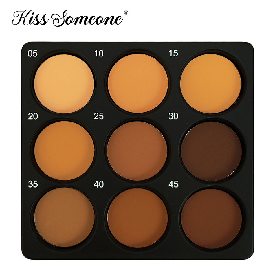 9-Color Matte Concealer Palette Waterproof & Natural