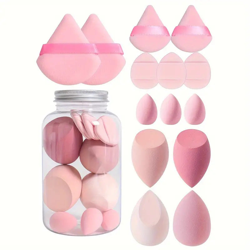 14-Piece Drifting Bottled Beauty Egg – Soft Dual-Use Makeup Sponge