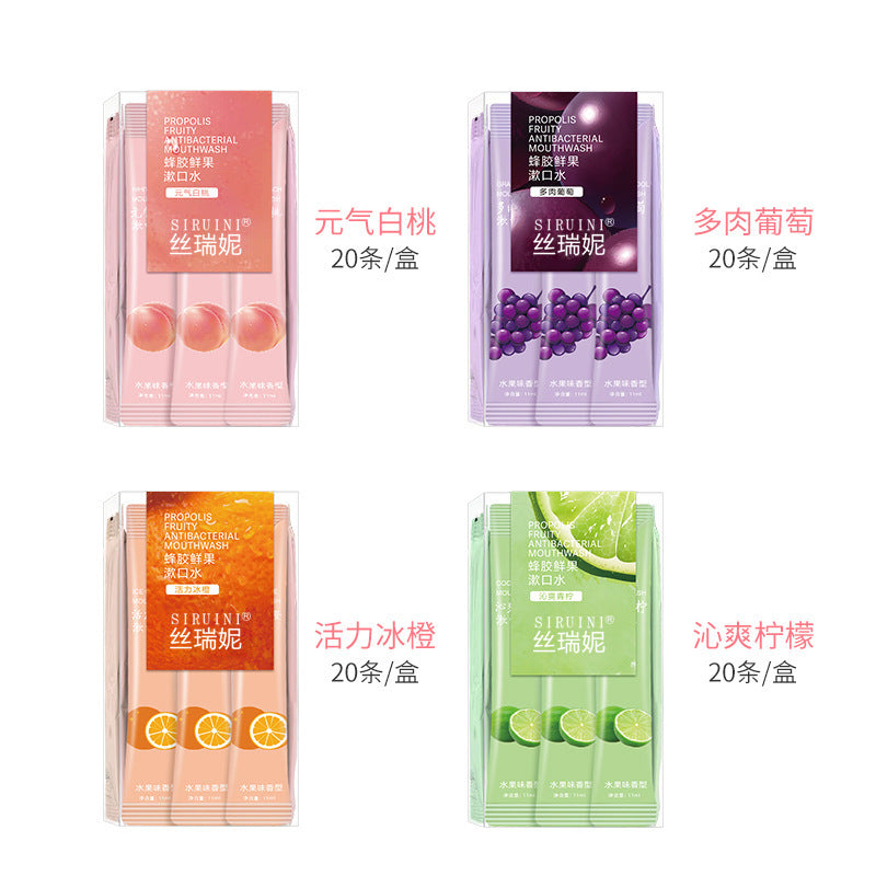 Silini Fruit Mouthwash Strips – White Peach Flavor, Portable & Disposable
