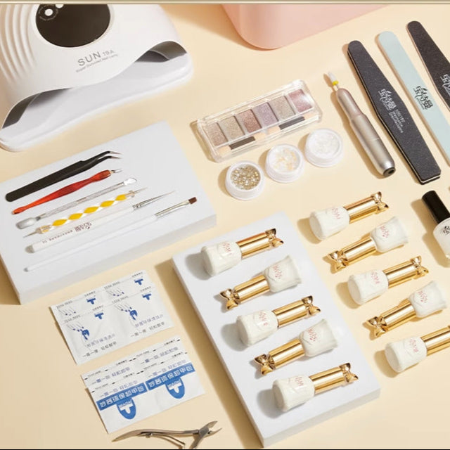 Nail Art Starter Kit – Full Set for Beginners with Lamp