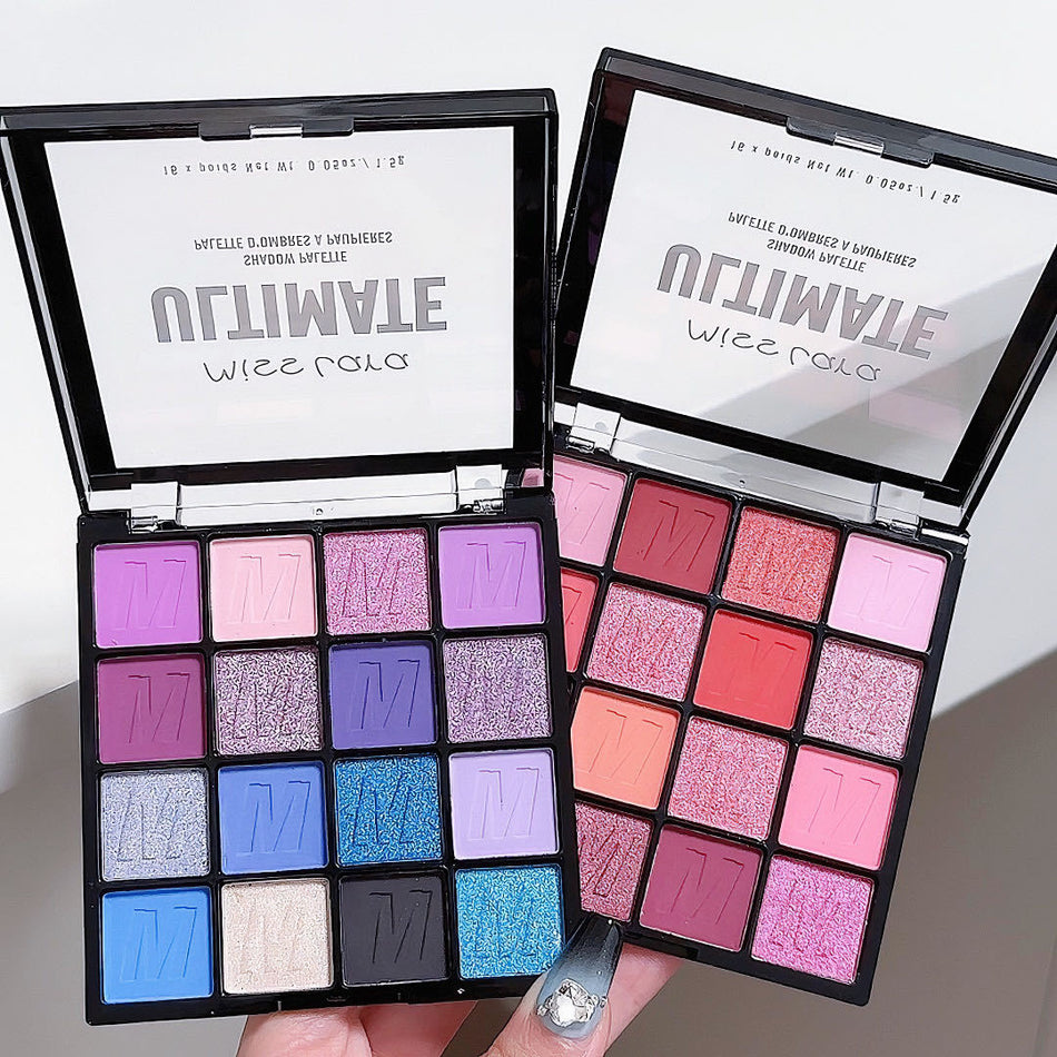 MissLara 16-Color Eyeshadow Palette – Matte & Glitter
