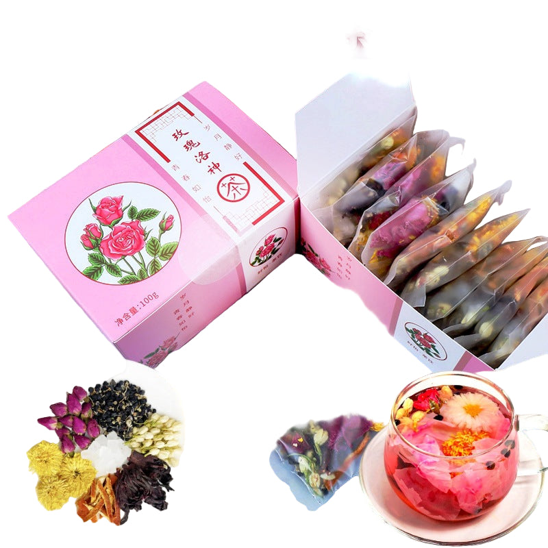 Rose Luoshen & Flower Tea Bags – Chrysanthemum, Jasmine, Black Medlar