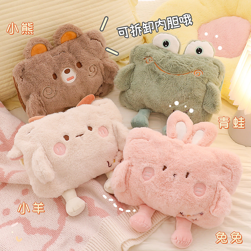Rechargeable Electric Hot Water Bottle with Plush Cover