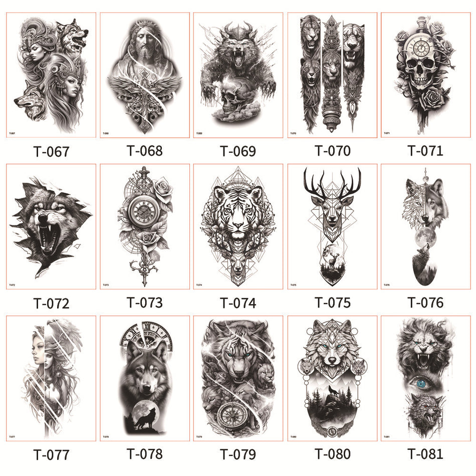 Colorful Flower Arm Tattoo Stickers – Waterproof & Long-Lasting