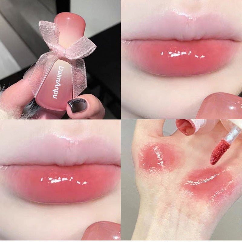DAIMANPU Clear Oxygen Mirror Lip Glaze Milk Tea Gloss