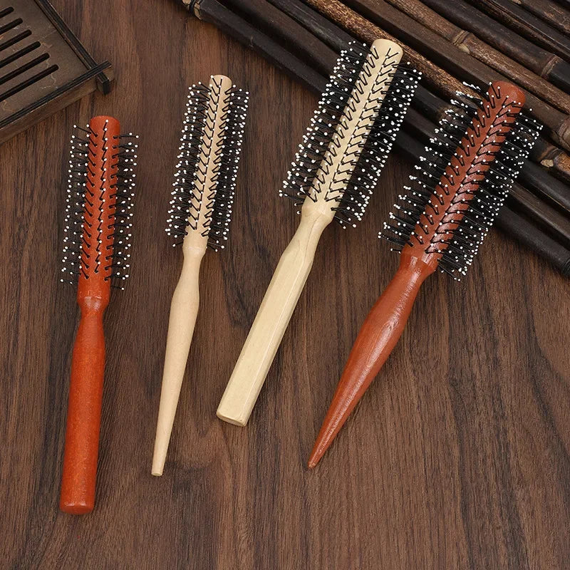 Wooden Curly Hair Comb – Salon-Style Roll Comb