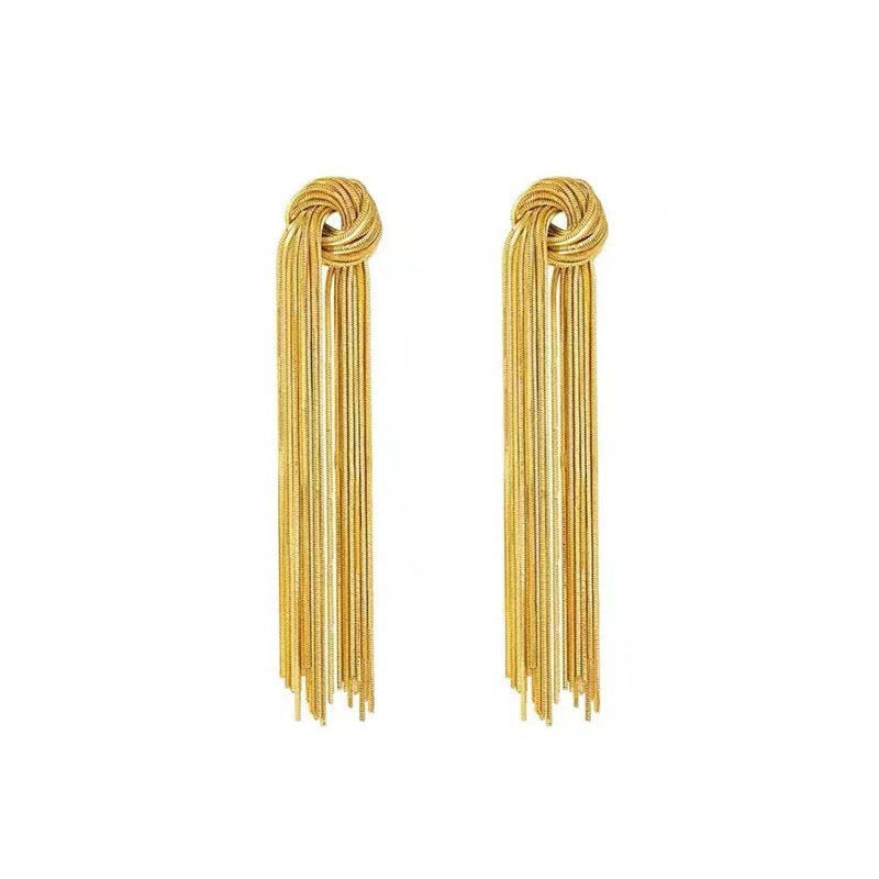 Bold Metal Tassel Earrings