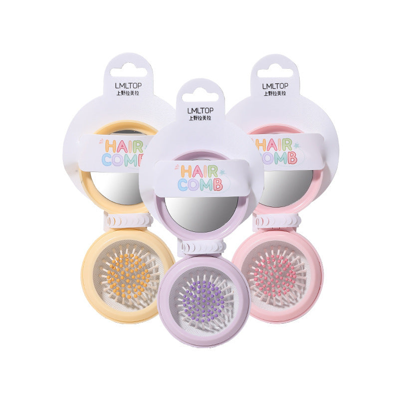 Mini Folding Mirror Comb | Air Cushion Brush