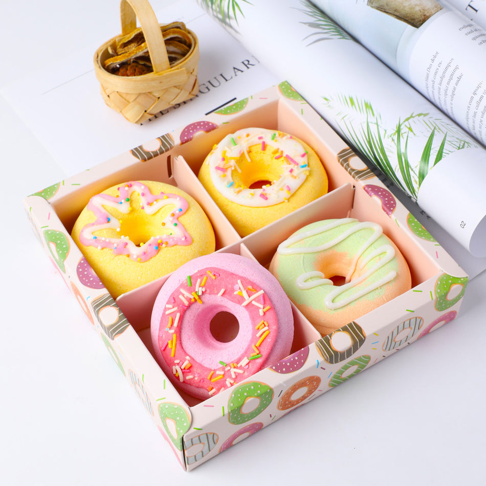 Cartoon Donut Bath Bombs – Multi-Color Bubble Bath Set