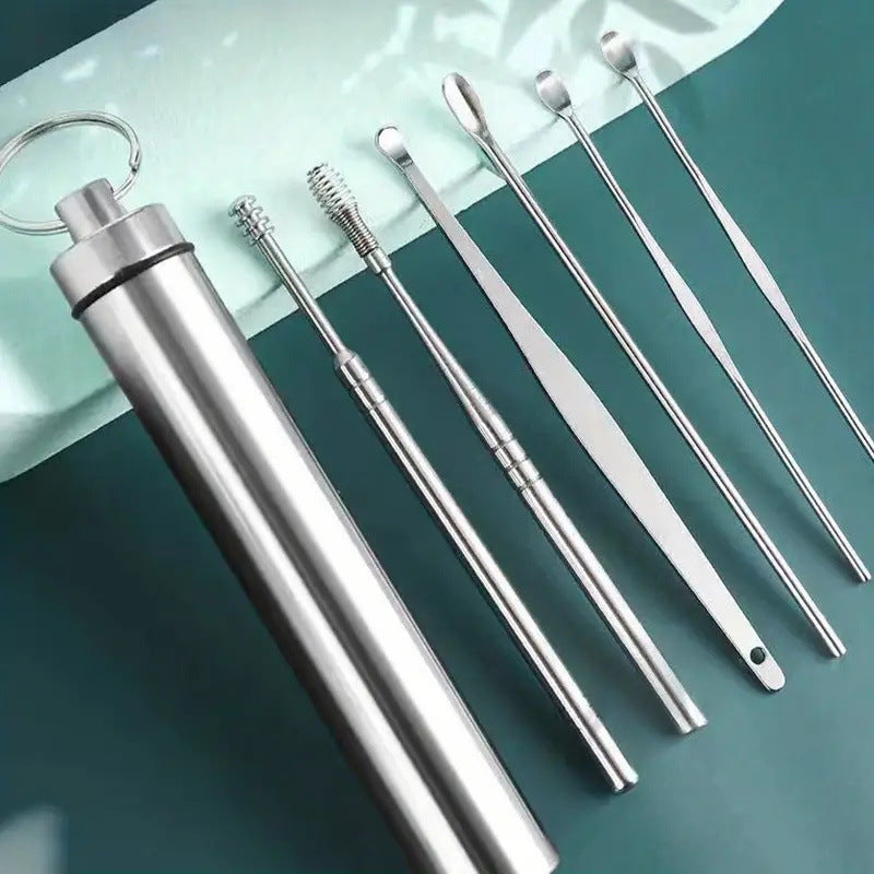 6-Piece Stainless Steel Earwax Removal Travel Set