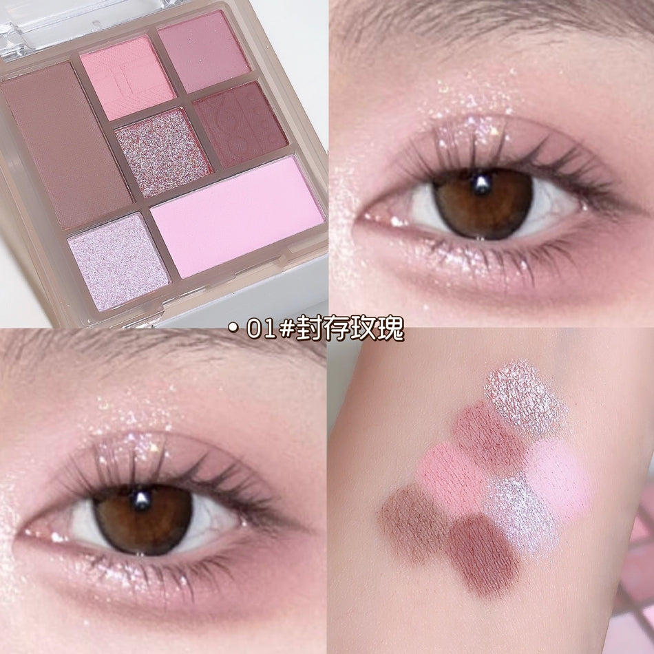 Seven-Color Glitter & Matte Smoky Palette