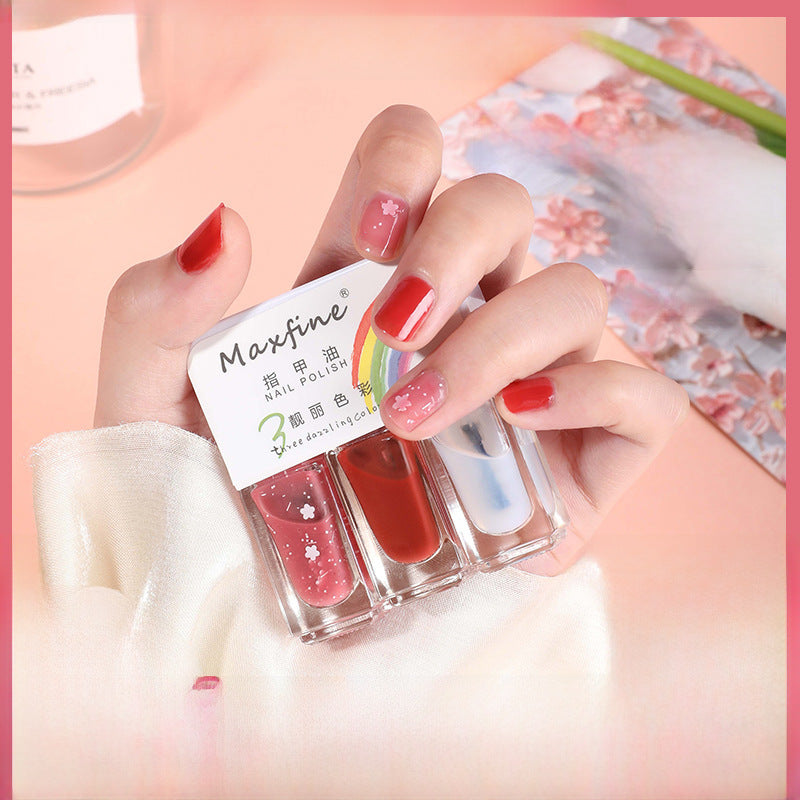 2024 Tricolor Water-Based Nail Polish – Tearable & Quick-Dry