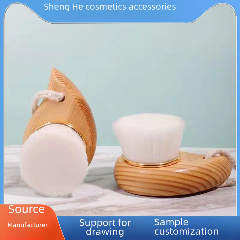 Wooden Handle Soft Hair Face Washing Brush – Manual Deep Clean Tool