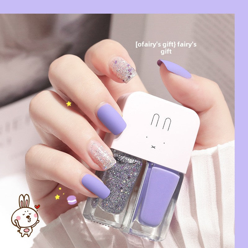 TikTok-Style Japanese Nail Polish Set – No-Bake Glitter Duo