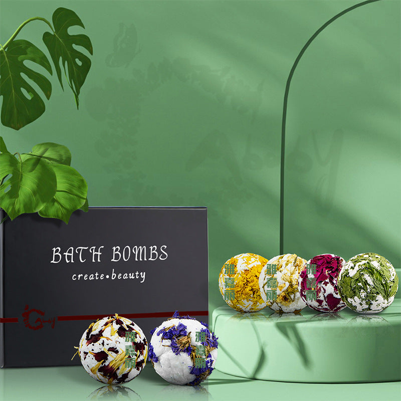 Dried Flower Essential Oil Bath Salt Ball Gift Set