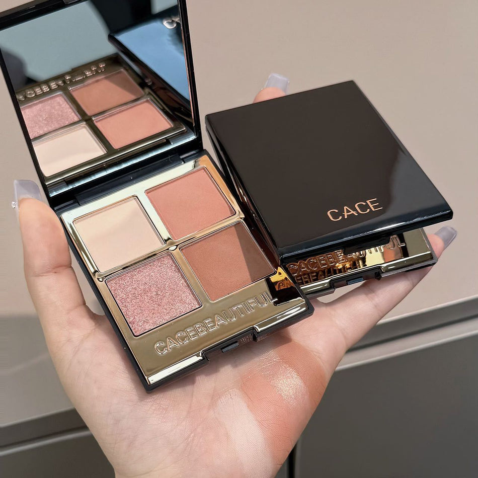 CACE Black Gold 4-Color Eyeshadow Palette – Pearlescent & Matte