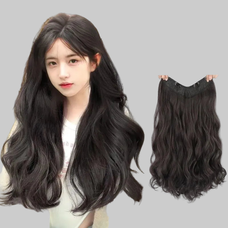 Fluffy Long Curly Hair Extensions – Seamless Natural Wigs