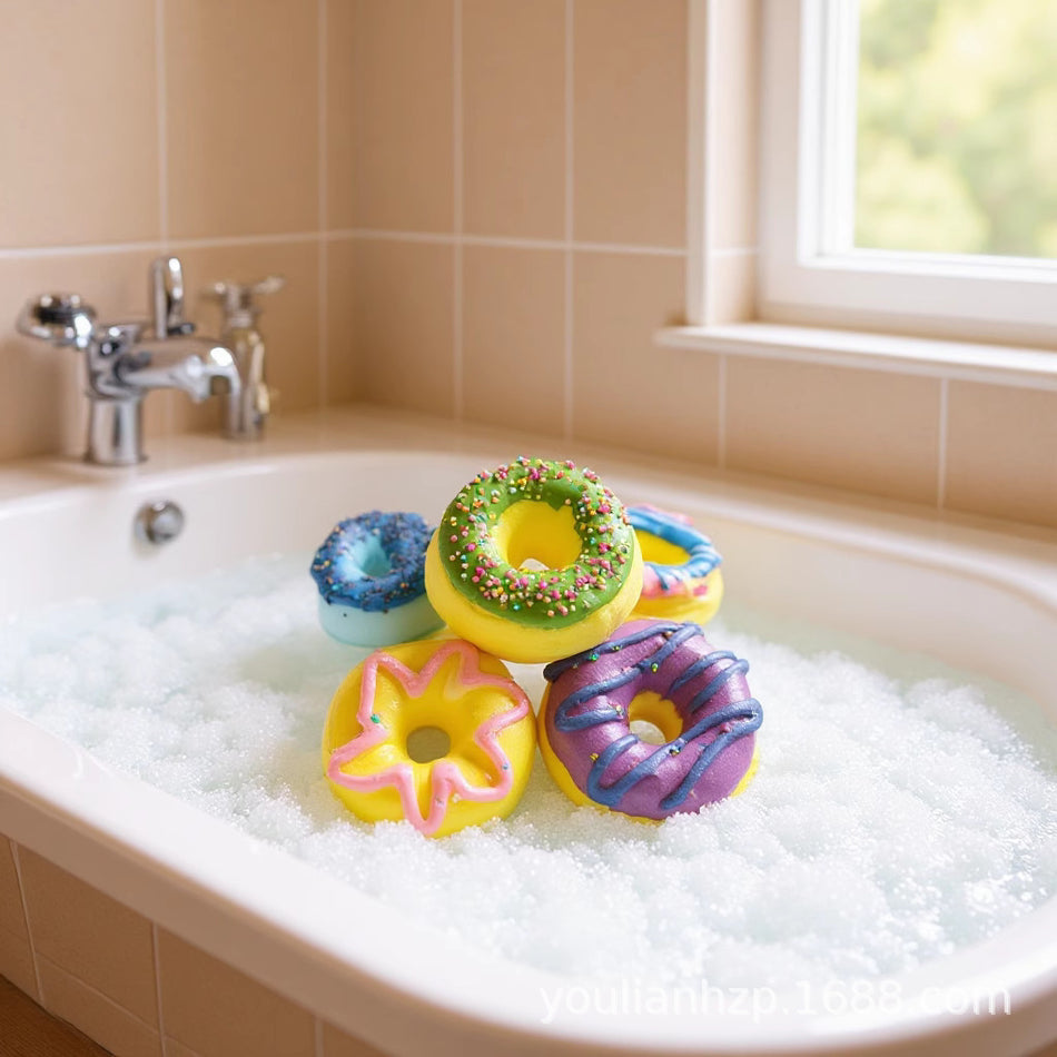 Pack of 2 Donut Bath Bomb 100g – Essential Oil Cartoon Bath Salt Ball