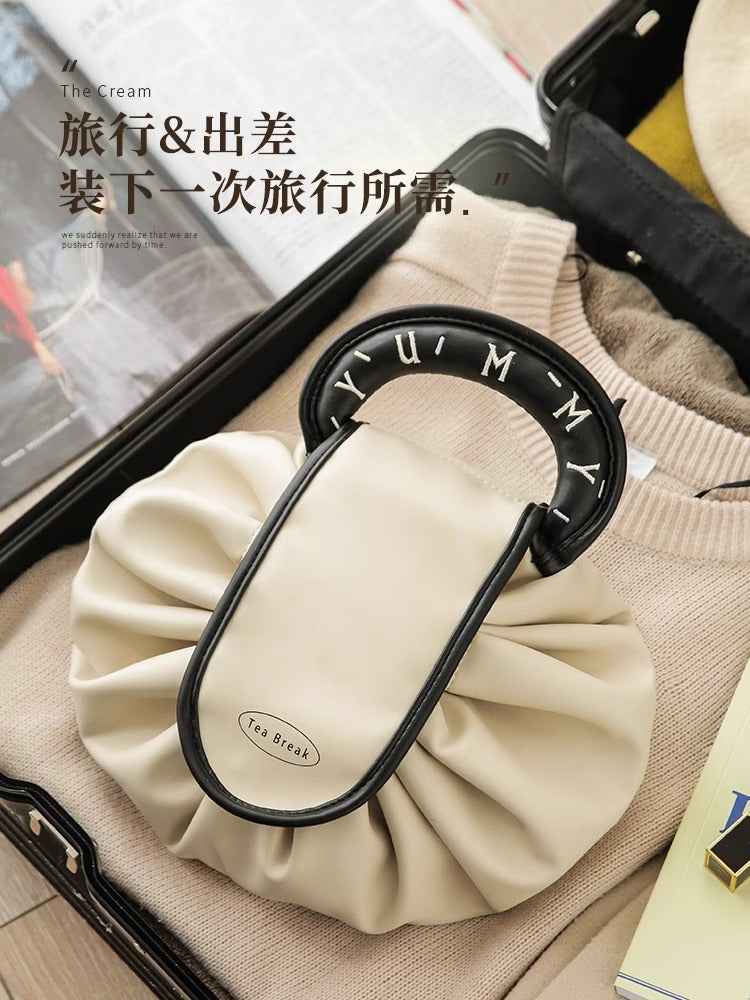 Lazy Cosmetic Bag Women's Satchel Large-Capacity Travel Storage Bag Drawstring Toiletries Satchel Artifact 2025 New Box