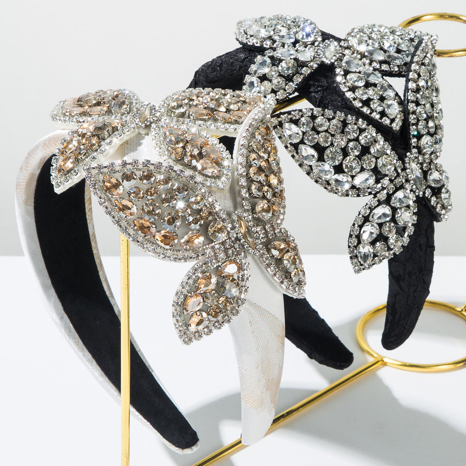 Double Butterfly Rhinestone Elegant Headband