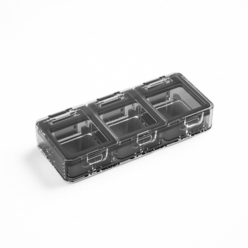 Portable Three-Compartment Medicine Box – Moisture-Proof Storage