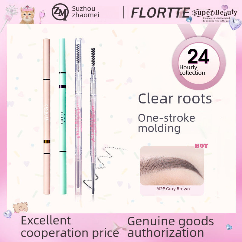 FLORTTE Double-Head Ultra-Thin Eyebrow Pencil – Floria Mood Series