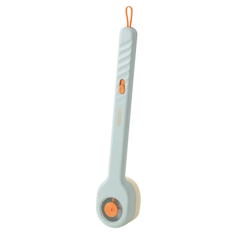 Press-Dispense Soft Bristle Long Handle Bath Brush