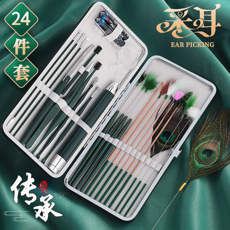 Luminous Ear Scoop Goose Feather Ear Cleaning Set