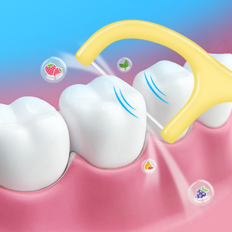 Ultra-Fine Fruit Flavor Dental Floss – 50 Disposable Sticks