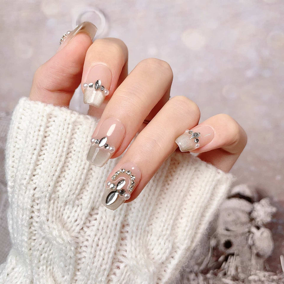 10-Piece Red Nail Patch Set – Handmade Split Size Nails