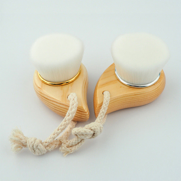 Comma Wooden Handle Soft Facial Cleansing Brush