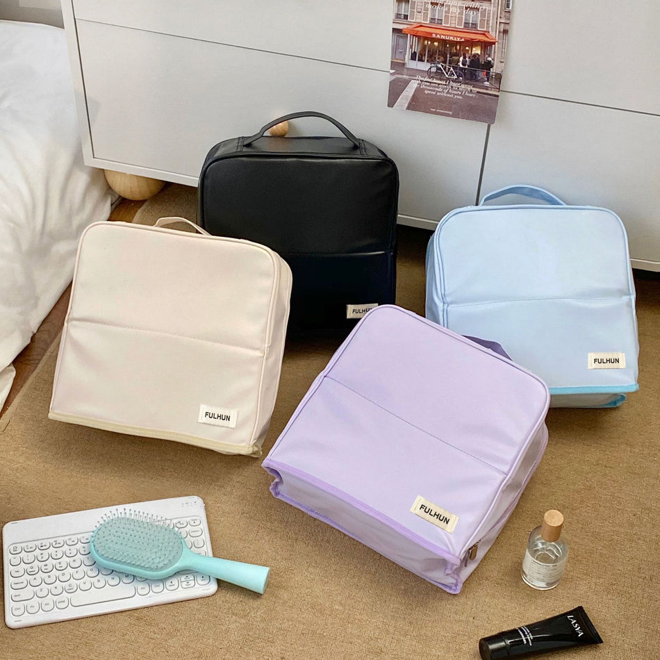 Vertical Mirror Makeup Bag Portable Toiletry Organizer