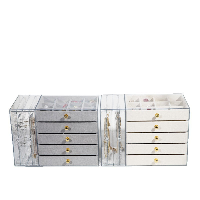 Acrylic 5-Drawer Jewelry Display Box Transparent Organizer