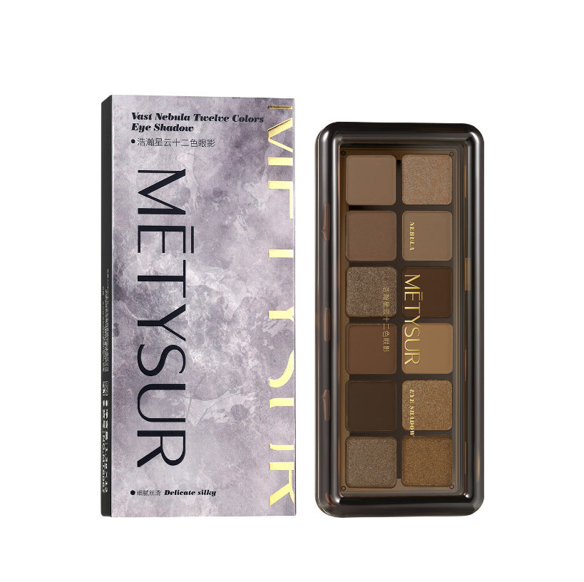 METYSUR Meilixiu 12-Color Eyeshadow Palette – Pearlescent & Matte Nude