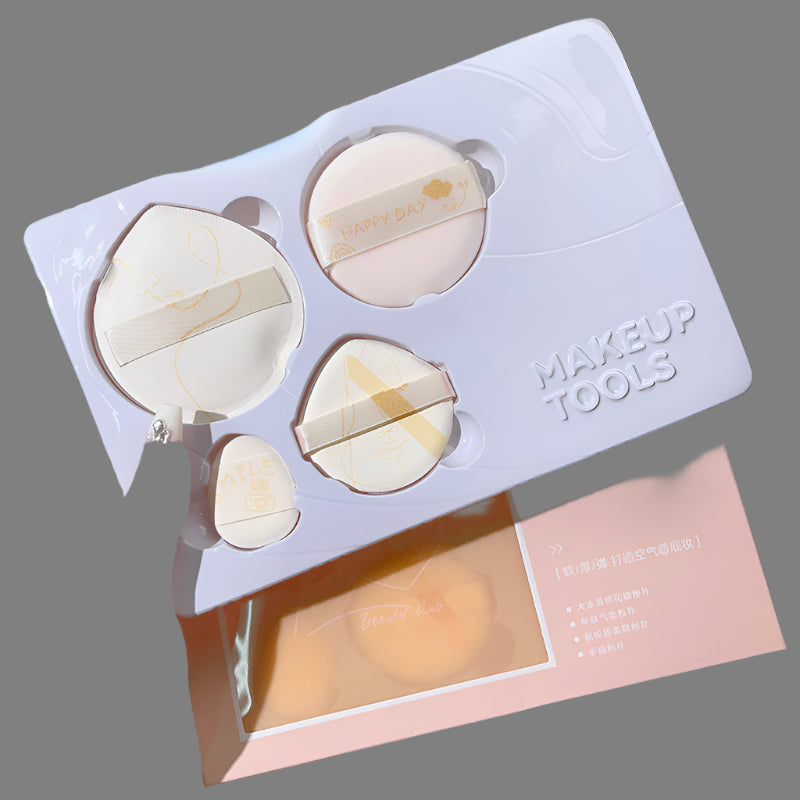 Xuebeier Puff Set – 4 Soft Flocking Makeup Sponges