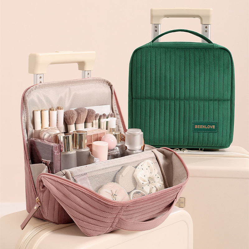New Vertical Cosmetic Bag – Large Capacity Travel & Makeup Brush Organizer