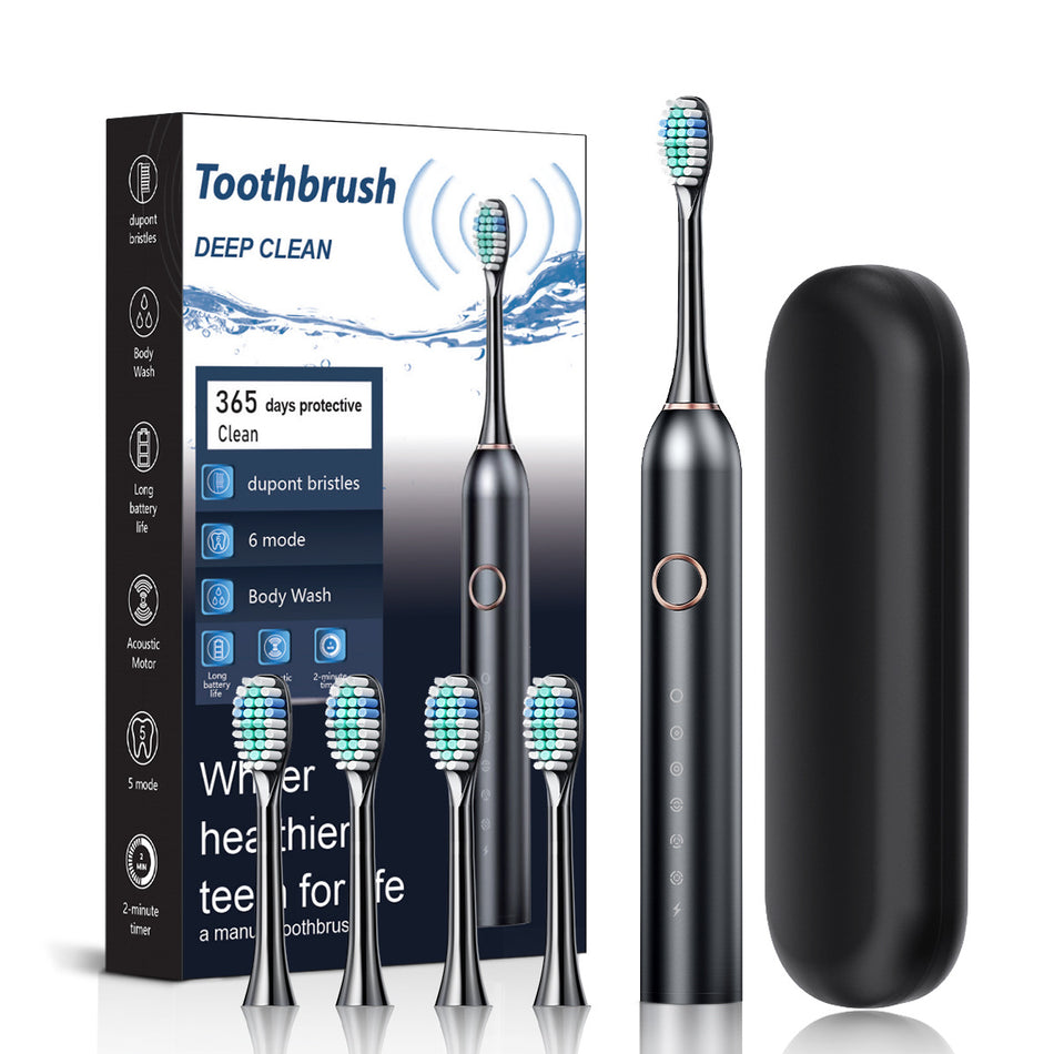 Smart 6-Speed Electric Toothbrush – Soft Bristle for Adults