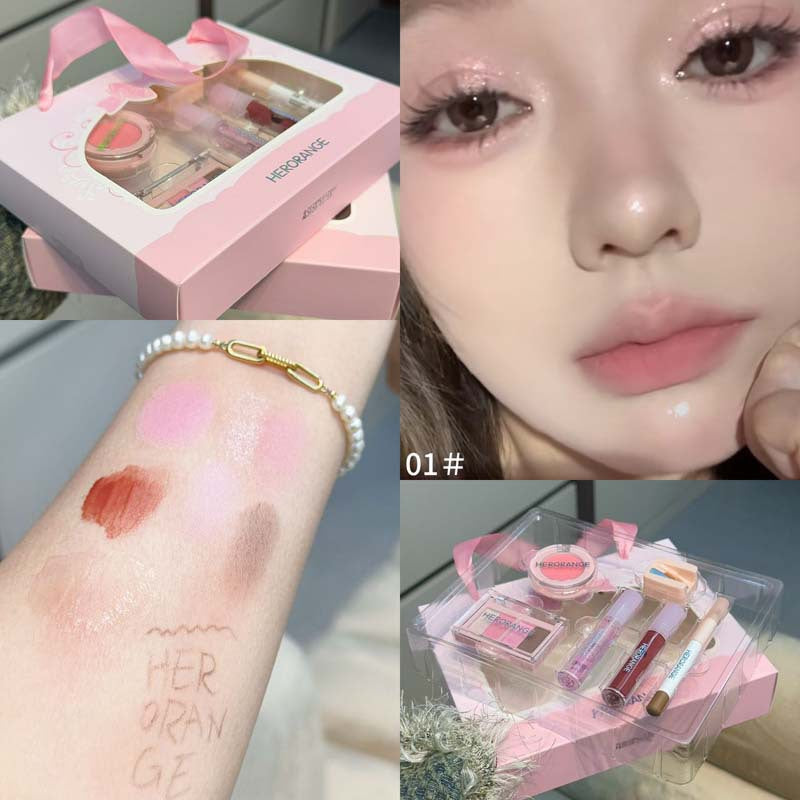 Herorange Mini Makeup Set – Matte Blush, Eyeshadow, Lip & Eyeliner Kit